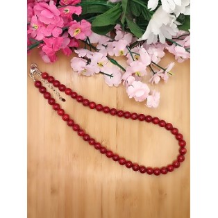 Red Mediterranean Bamboo Coral Necklace - 8mm